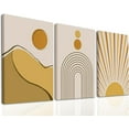 thumbnail image 1 of Yellow Boho Decor Boho Wall Art Set of 3, Lines, Mountains, Sun Minimalist Boho Wall Decor Yellow Wall Decor Framed Art Wall Decor for Living Room, Bedroom, Bathroom, Office - (12x16inch), 1 of 6