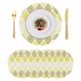 thumbnail image 1 of Yellow Boho Flowers Round 15 Inch Placemats Set of 4, Modern Luxurious Geometric Floral HeatResistant Non Slip Place Mats for Dining Table, Wipeable Braided Kitchen Table Mats for Housewarming, 1 of 9