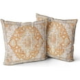 thumbnail image 1 of Yellow Boho Throw Pillow Covers Set of 2 Monaco Rug Persian Carpet Double Sided Pattern Cotton Soft Pillow Case Cushion Cover Pillowcase for Garden Couch Sofa Bed Decorative 16x16 inch, 1 of 6