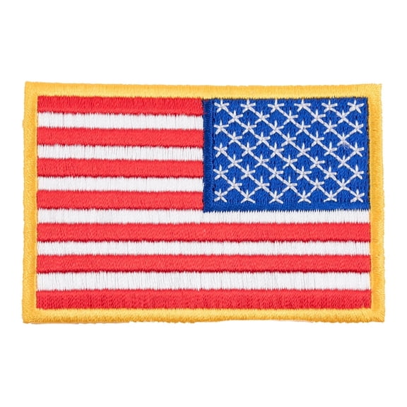 American Flag Yellow Border Reversed Patch, U.S Flag Patches.
