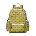 thumbnail image 1 of Yellow Boston Terrier and Flower Backpack for School,Cute School Bag,Schoolbag with Adjustable Shoulder Straps & Padded Back,13.4"x11"x4.7", 1 of 6