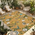 thumbnail image 1 of Yellow Botanical Outdoor Rug for Patio/Deck/Porch, Non-Slip Large Area Rug 5 x 8 Ft, Spring Floral Summer Lemon Birds Indoor Outdoor Rugs Washable Area Rugs, Reversible Camping Rug Carpet Runner, 1 of 8