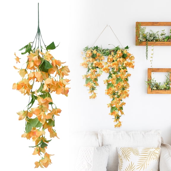 Yellow Bougainvillea Single Flower Wedding Decoration Pear Blossom Artificial Flowers Stem Hanging Flower Branches for Wedding Table Centerpieces Home Garden Arch Wall Decor by Miyuadkai