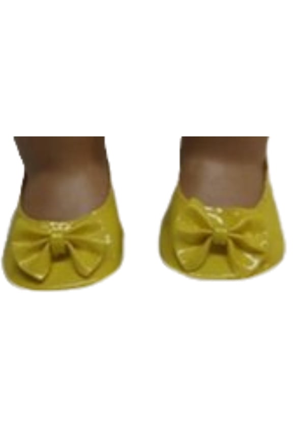 Yellow Bow shoes For 18 Inch Girl Dolls Like Our Generation American Girl My Life Dolls