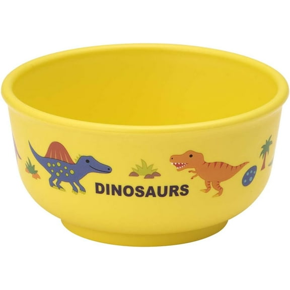 Yellow Bowl from Japan with Dinosaur Theme that Everyone Is Sure to Love 230 ml (7.78 fl. oz.)