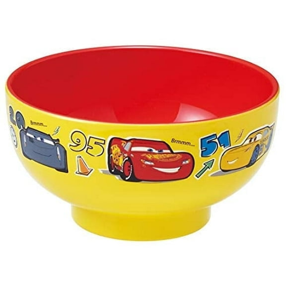 Yellow Bowl from Japan with Lightning McQueen, Sterling and other Cars Designs Kids are Sure to Love 250 ml (8.45 fl. oz.)