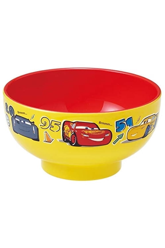 Yellow Bowl from Japan with Lightning McQueen, Sterling and other Cars Designs Kids are Sure to Love  250 ml (8.45 fl. oz.)