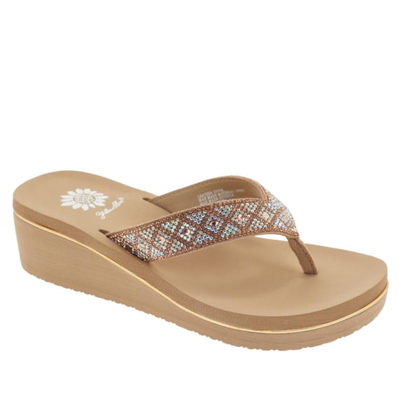 Yellow Box Achillas Platform Wedge Thong Sandal