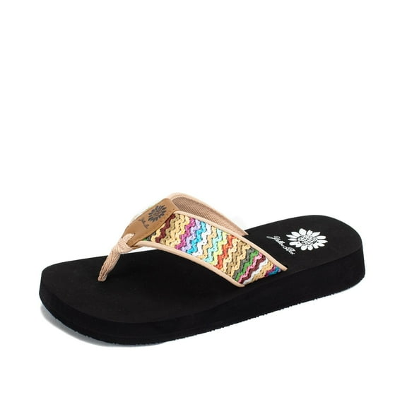 Yellow Box | FLOPPY | Women's Flip-Flop Sandals with woven fabric upper and EVA sole
