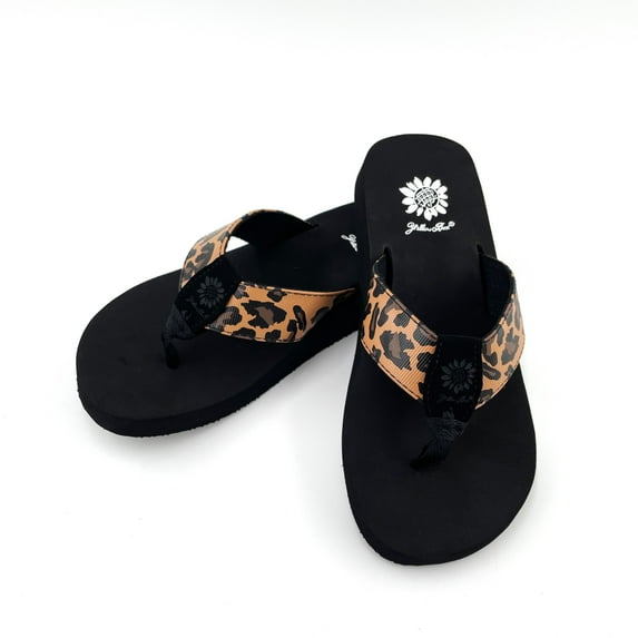 Yellow Box Shoes | Leopard Kinsley Sandal - Women 6.5 M