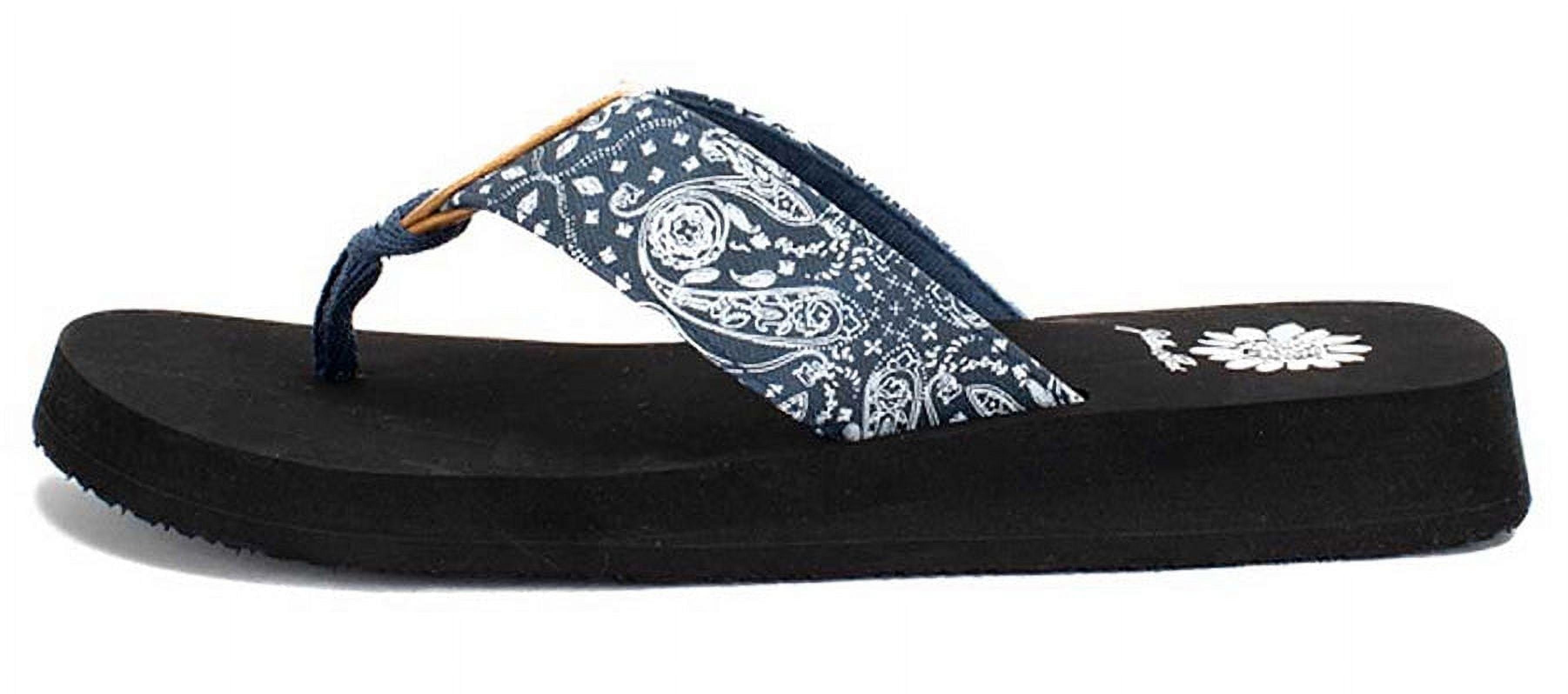 Yellow Box Women's Flip-Flop Sandals - Faux Crocodile Design, Lightweight Foam, 1-Inch Heel