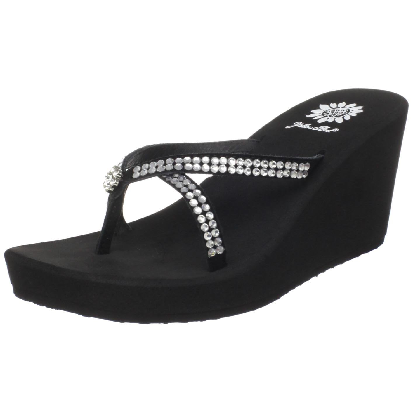 Yellow Box Black Y2k Platform Sandals! Kind Of A