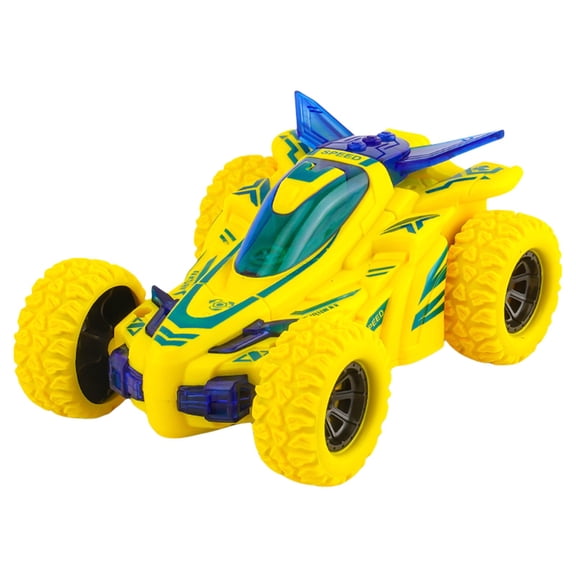 Yellow Boys Light Up Double Sided Inertia Tumbling Stunt Car Toy Flip Vehicle For Kids Play 2026