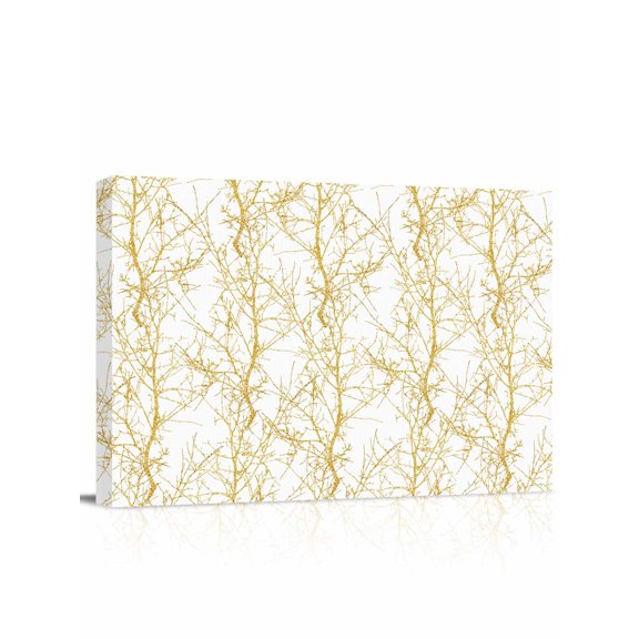 Yellow Branch Wall Art for Living Room,Canvas Picture Wall Decor for Bathroom Bedroom,Spring Summer Pastoral Botanical Aesthetics Painting Artwork for Office Kitchen Hallway Dining Room Decor 12"x16"