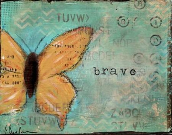 Yellow Brave Butterfly Canvas Art - Cassandra Cushman (22 x 28)