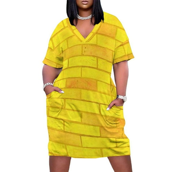 Yellow Brick Road Loose Pocket Dress birthday dress summer dresses women 2025 Dress women women"s summer dresses 2025