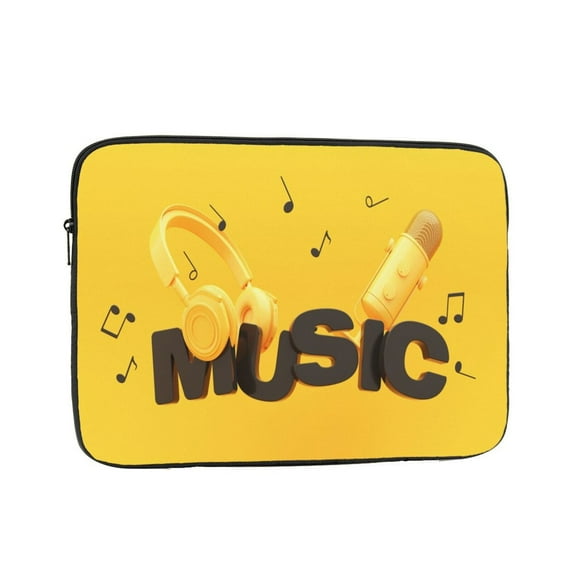 Yellow Bright Music background Portable Laptop Sleeve Compatible with MacBook Air Notebook Computer Case for Men Women College School Students