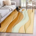 thumbnail image 1 of Yellow Brown Area Rug 3x5 Washable Rug Non Slip Gradient Wave Stripes Modern Geometric Large Area Rug Indoor Floor Carpet for Entryway Bedroom Kitchen Living Room Home Office Dining Room Nursery, 1 of 8