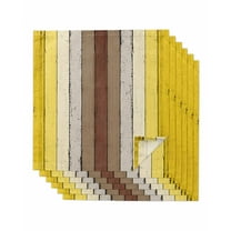 Yellow Brown Cloth Napkins Washable Set of 6, Farmhouse Wood Grain Vintage Striped Reusable Dinner Table Napkins Cloth Bulk for Weddings Kitchen Restaurants Hotel Events Parties 20 x 20 Inch