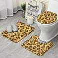 thumbnail image 1 of Yellow and Brown Of Leopard Print Bathroom Rugs Sets 3 Piece,Toilet Cover Set,Absorbent Non Slip Bathroom Mats Sets with U-Shaped Contour Rug Toilet Rug Set, 1 of 5