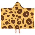 thumbnail image 1 of Yellow and Brown Of Leopard Print Hooded Bath Towel，50"x30" for Ages 3 To 12 Kids, Quick Dry Lightweight Soft Microfiber Hood Beach Towel Cover Up for Kids, 1 of 7