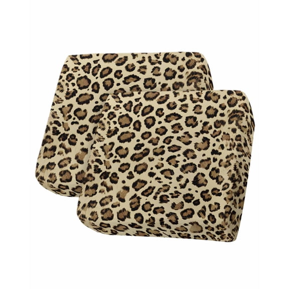 Yellow Brown Leopard Sofa Couch Cushion Covers Washable, Removable Stretchable Sectional Couch Covers, Modern Art Slipcovers for L & T Shape Sofa Furniture Protector S Size 2 pcs