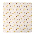 thumbnail image 1 of Yellow Brown Mushroom Small Flower White Pattern Square Fitted Tablecloth with Elastic Edge,Square Table Cover,Washable Elastic Table Cover for Home Kitchen Party Decor 34"x34", 1 of 6