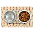 thumbnail image 1 of Yellow and Brown Pet Mat for Food and Water, Retro-Themed Geometric with Colorful Stars, Non-Slip Rubber Mat for Dogs and Cats, 18" X 12", by Ambesonne, 1 of 2