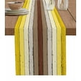 thumbnail image 1 of Yellow Brown Table Runner Farmhouse Wood Grain Vintage Striped Tablerunners 13 x 72 Inch, Table Decorations Tabletop Scarf for Summer Gathering Holiday Farmhouse Kitchen Dining Decor, 1 of 6