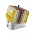 thumbnail image 1 of Yellow Brown Toaster Cover 2 Slice, Small Kitchen Appliance Covers, Farmhouse Wood Grain Vintage Striped Toaster Oven Cover with Loop, Bread Machine Cover Polyester Dust Cover Protection, 1 of 4