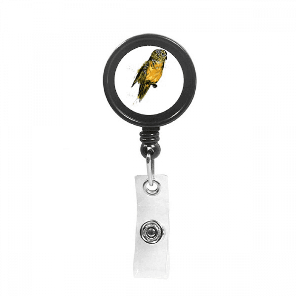 Yellow Budgie Parrot Bird Retractable Keychain Badge Holder ID Badge
