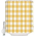 thumbnail image 1 of Yellow Buffalo Check Plaid Shower Curtain Farmhouse Style Shower Curtains for Bathroom Curtain Sets with Hooks Waterproof Fabric Bath Curtain Small Stall Size 36" x 72", 1 of 6