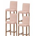 thumbnail image 1 of Yellow Buffalo Plaid Bar Stool Covers Set of 4, Red Lines Grid Pattern Vintage Stretch Washable Bar Chair Covers with Backs, Removable Pub Counter Height Chair Cover for Kitchen Dining Room Cafe, 1 of 7