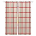 thumbnail image 1 of Yellow Buffalo Plaid Blackout Curtains for Bedroom/Living Room, Thermal Insulated Kitchen Curtains, Red Lines Grid Pattern Vintage Grommet Darkening Window Treatment Drapes 27.5"x39"x2, 1 of 8