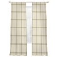 thumbnail image 1 of Yellow Buffalo Plaid Sheer Curtains 2 Panels Set Farmhouse Vintage Linen Black Stripes Sheer Window Curtains Light Filtering Rod Pocket Voile Drapes for Bedroom Living Room 52"X96", 1 of 8