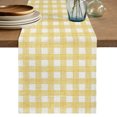 thumbnail image 1 of Yellow Buffalo Plaid Short Table Runner 48 Inches Long,Farmhouse Retro Checked Rustic Cotton Linen Table Runners Dresser Scarves,Fabric Tabletop Scarf Furniture Cover for Home Dinner Party 13"x48", 1 of 9