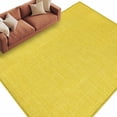 thumbnail image 1 of Yellow Burlap Texture Large Area Rugs for Bedroom Living Room, Soft Non Slip Carpet Bedside Rug, Farmhouse Vintage Yellow Rectangular Floor Cover Kitchen Accent Rug 6'x9' for Dining Room/Office, 1 of 9
