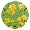 thumbnail image 1 of Yellow Buttercups Round Wall Clock Silent Analog Battery Operated Gold Pointer Home Decor 9.84" Diameter, 1 of 11
