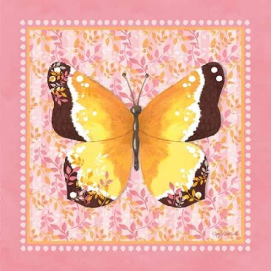 Yellow Butterfly Canvas Art - Kathy Middlebrook (24 x 24)