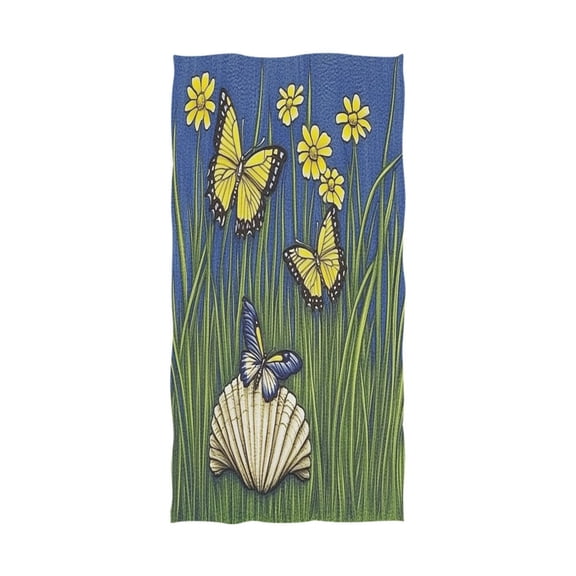 Yellow Butterfly Illustration 64''x32'' Bath Towels Lightweight Quick-Dry Breathable Soft for Gym Travel Swim