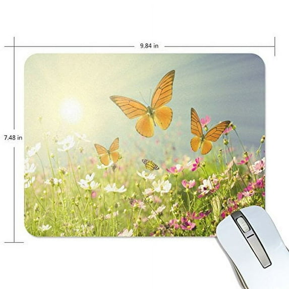 Yellow Butterfly Mouse pads Gaming Mouse Pad 9.84x7.87 inches