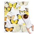 thumbnail image 1 of Yellow Butterfly Pattern Blanket,Comfortable Soft Flannel Throw Blanket,All Season,Warm Lightweight Blankets for Sofa Bed Couch Living Room Chair,30"x40", 1 of 4