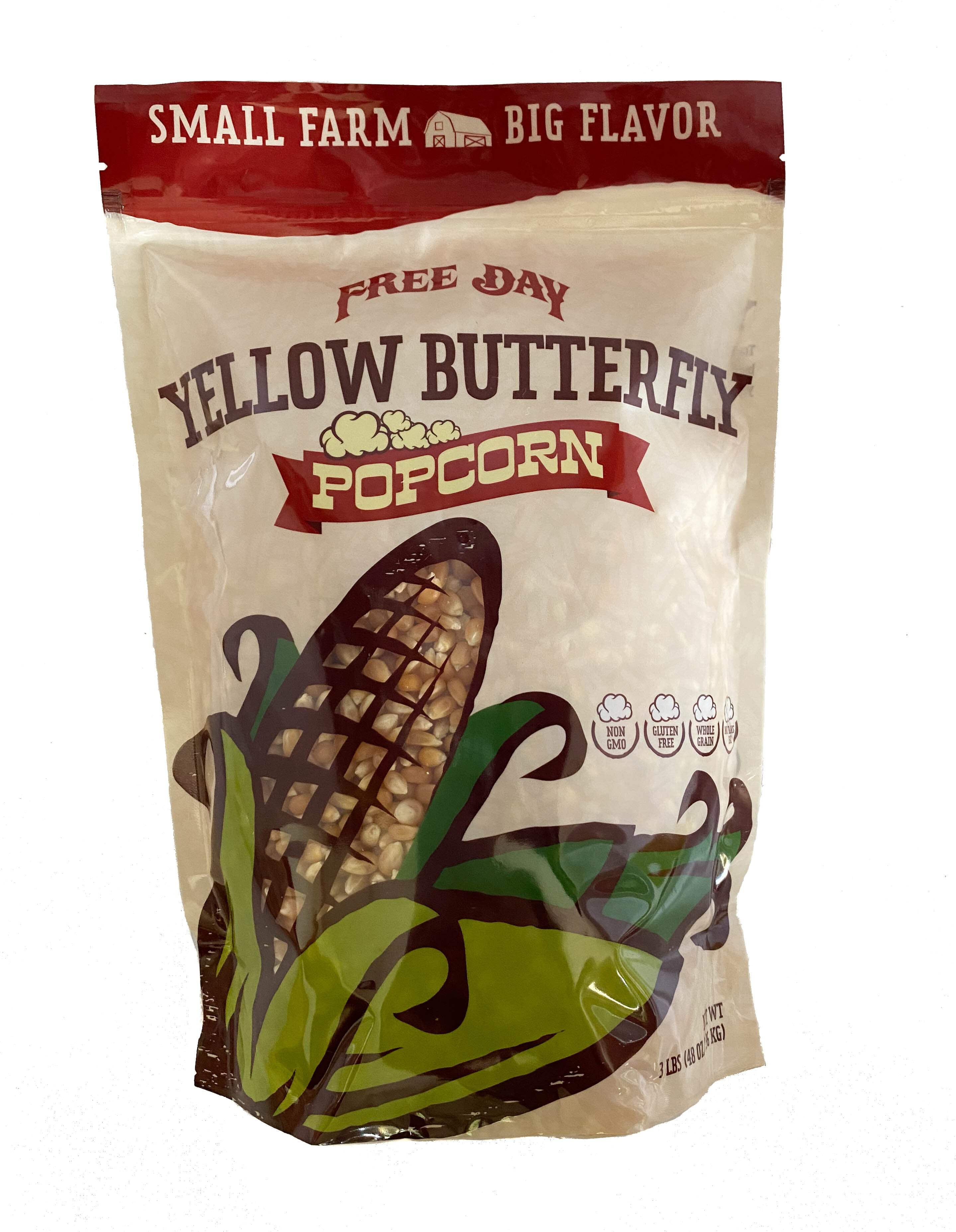 Yellow Butterfly Popcorn, 48 oz pouch (4 Pack): Farm Fresh, Non-GMO Popcorn