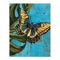 thumbnail image 1 of Yellow Butterfly on Monstera Plant Leaf Painting Living Room Large Wall Art Poster Print Thick Paper 18X24 Inch, 1 of 5