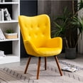thumbnail image 1 of Yellow Button Tufted Chair / Stylish Accent for Formal Rooms, 1 of 5