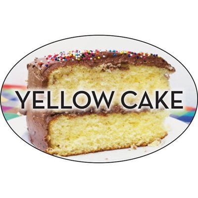 Yellow Cake Food Store Labels 1.25" x 2" 500 each per roll Great Quality Stickers Decals