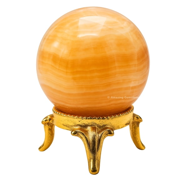 Yellow Calcite Crystal Ball Sphere 1.5" Inches