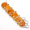 thumbnail image 1 of Yellow Calcite - Peru & Citrine 925 Sterling Silver Bracelet 7-7.99" TB7510-504, Beautiful Jewelry For Woman, New Year Sale, Valentin's Day Gift, 1 of 1