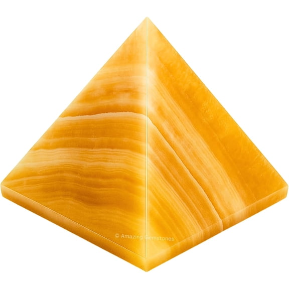 Yellow Calcite Pyramid Crystal Healing Stones - 1" Inch