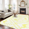 thumbnail image 1 of Yellow Camels Large Area Rugs 8x10 ft Abstract Date Coconut Tree Aloe Vera Rhombus Rustic Washable Rug Non Slip Indoor Carpet Absorbent Floor Mat for Living Room Bedroom Dining Room, 1 of 9